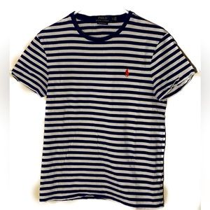 POLO RALPH LAUREN Men’s Size S Blue/White Striped Slim Fit Shirt